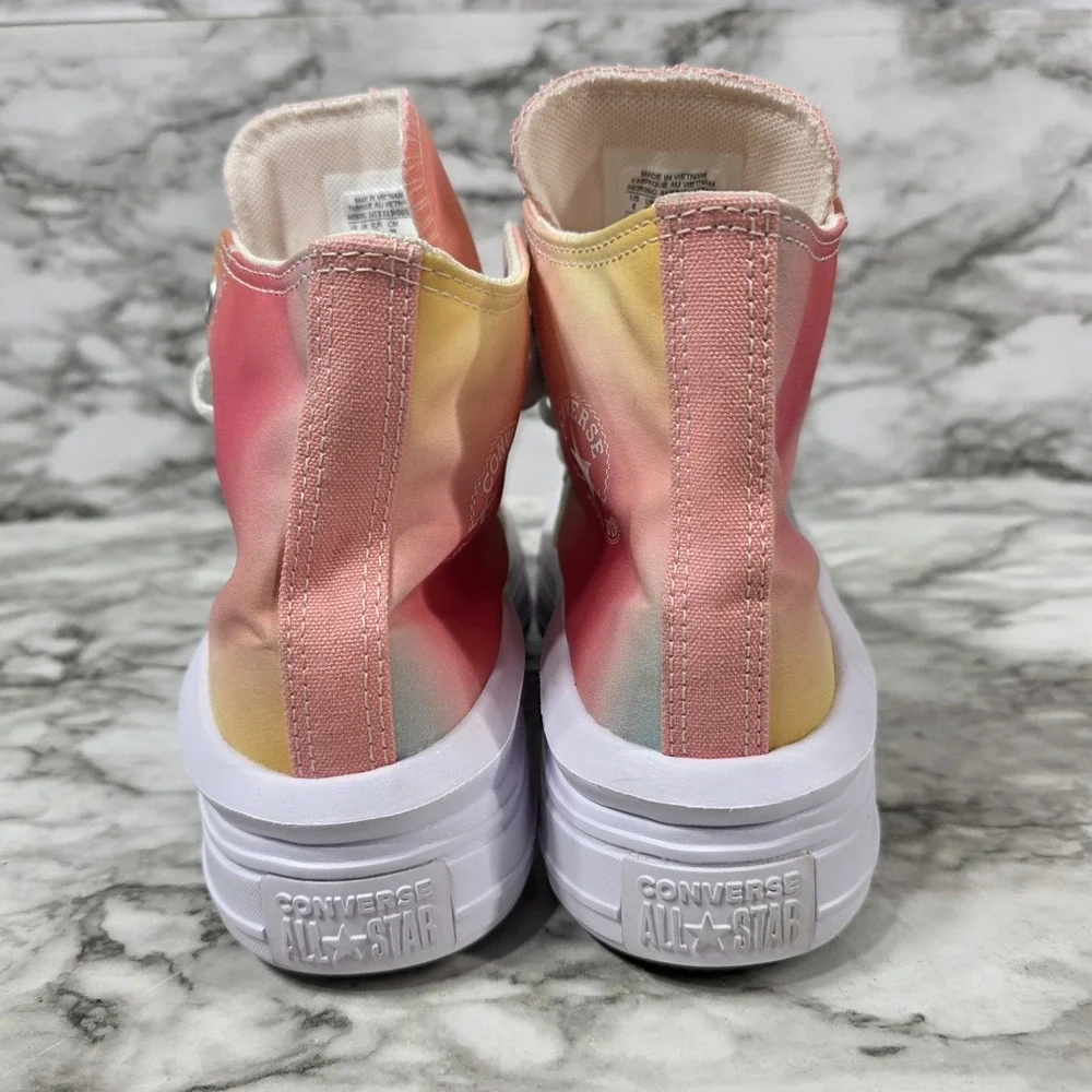 Converse Chuck Taylor All Star Move Platform High Top Kids Sz 4 Rainbow Ombre